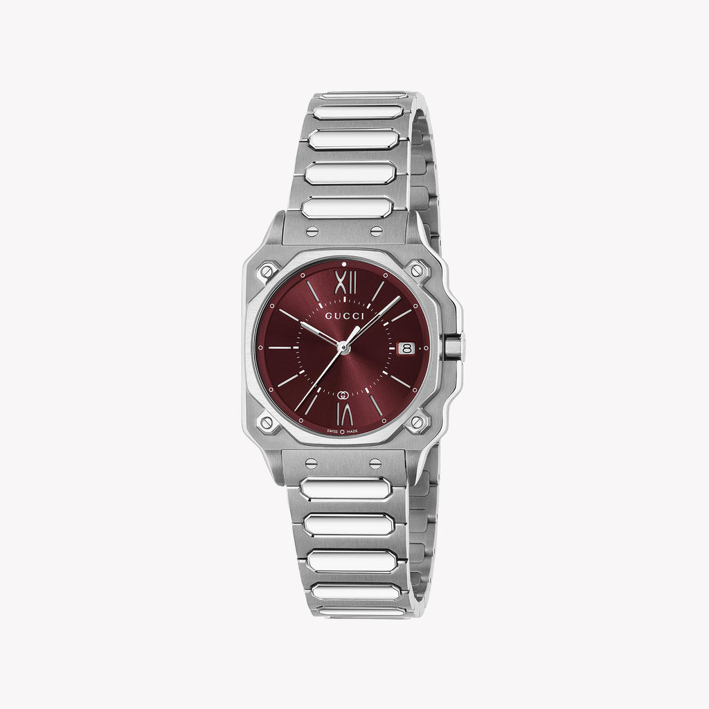 GUCCI Women's Burgundy Stainless Steel Watch | YA166509