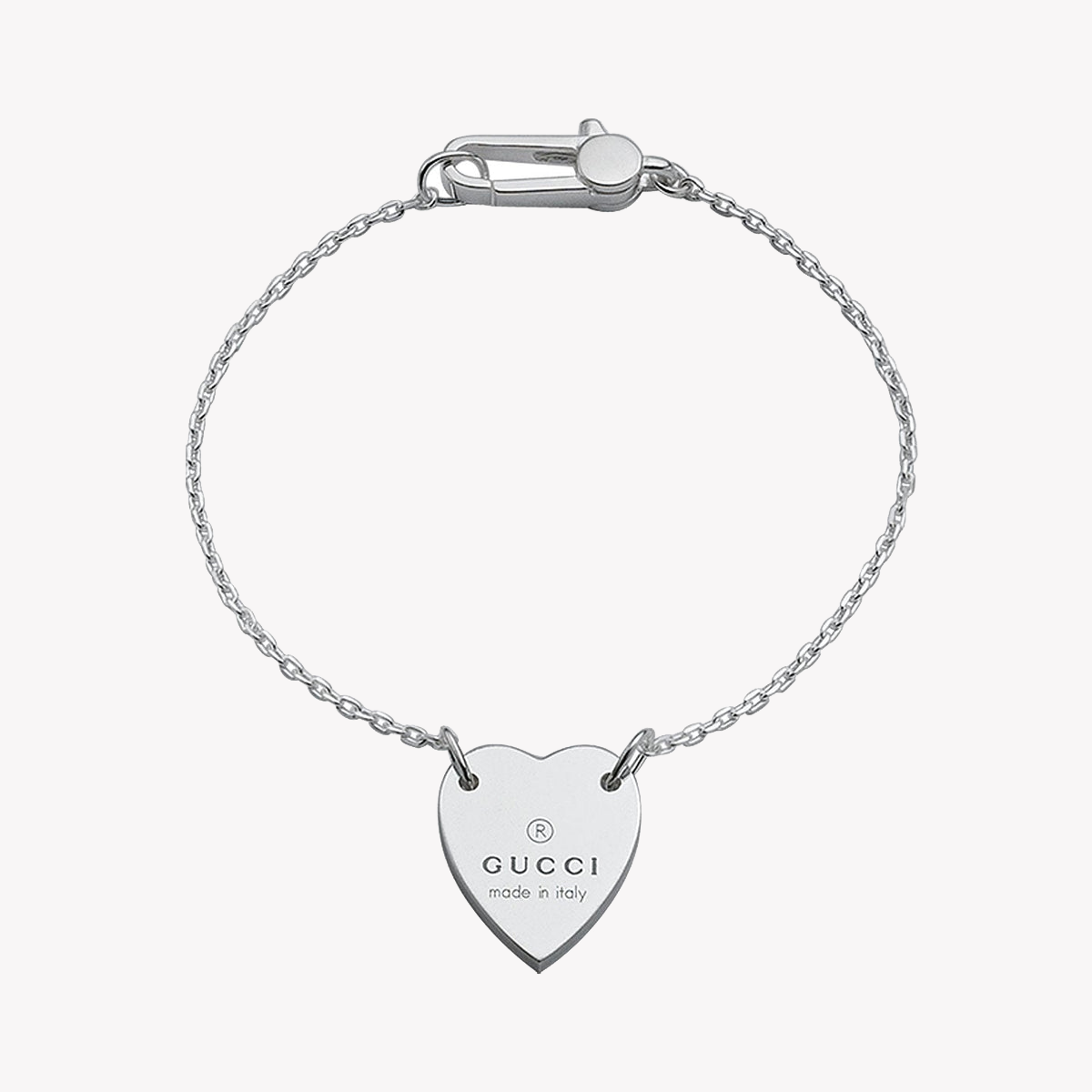 Gucci Sterling Silver Heart Pendant Bracelet | YBA223513001018 by i-watch