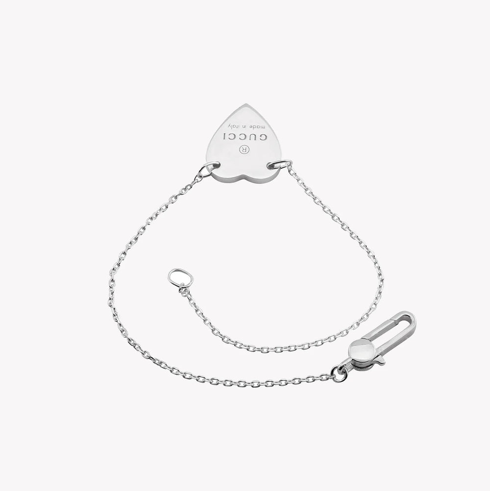 Gucci Silver Engraved Heart Motif Trademark Bracelet | YBA223513001 by i-watch
