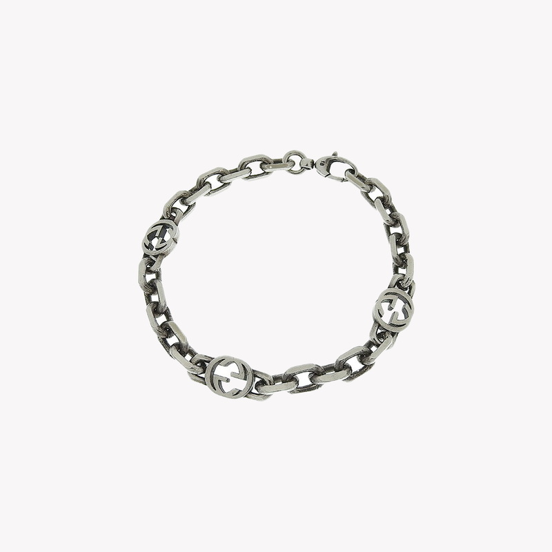 Gucci Interlocking Chain Bracelet with Logo Detail | YBA620798001017 by i-watch
