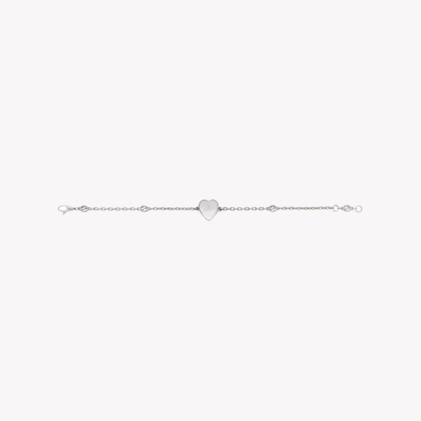 Gucci Interlocking White Enamel Heart Sterling Silver Bracelet | YBA645546003 by i-watch