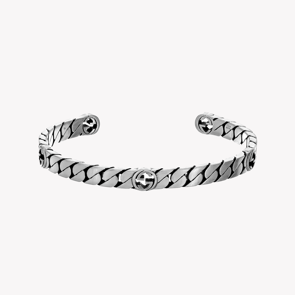 Interlocking G Cuff Sterling Silver Bracelet | YBA661526001 by i-watch