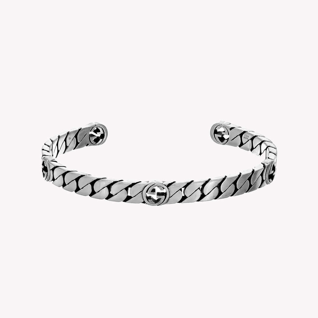 Interlocking G Cuff Sterling Silver Bracelet | YBA661526001