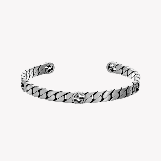 Interlocking G Cuff Sterling Silver Bracelet | YBA661526001