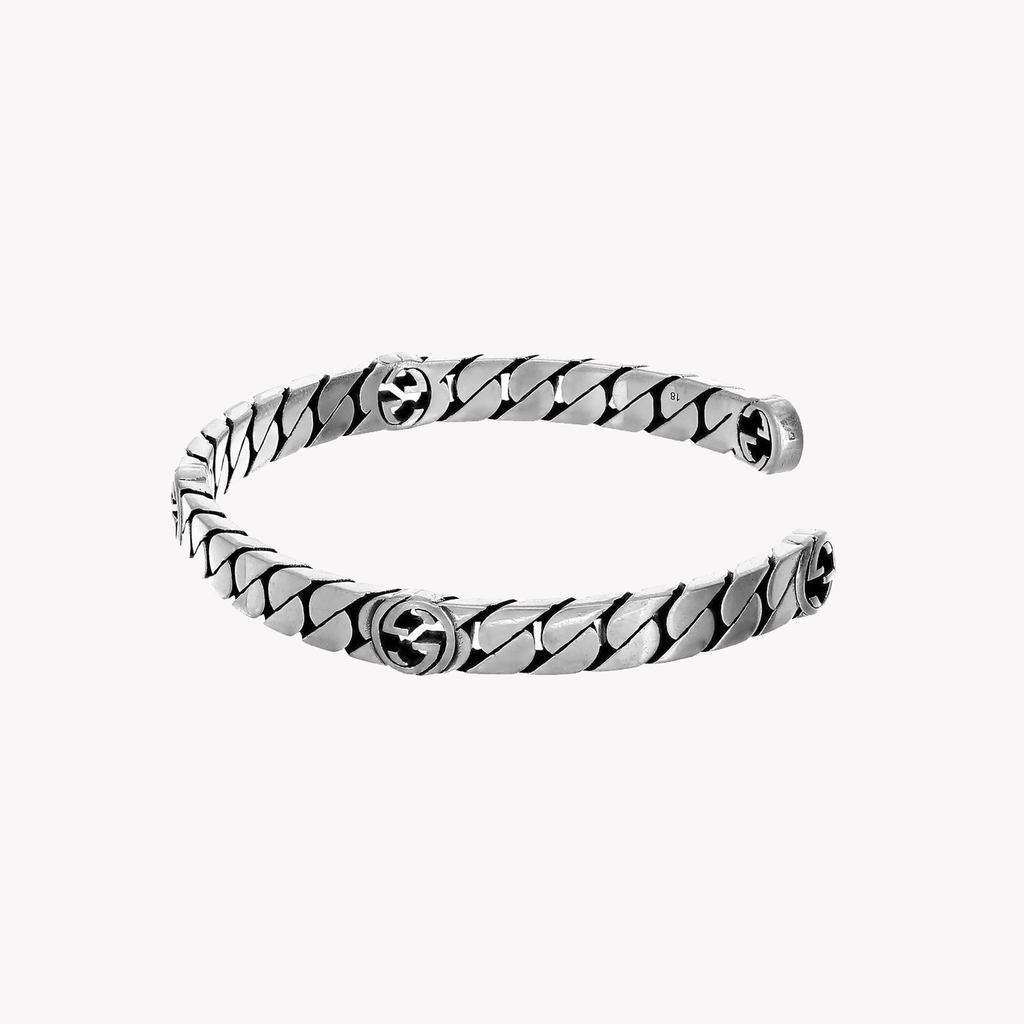Interlocking G Cuff Sterling Silver Bracelet | YBA661526001