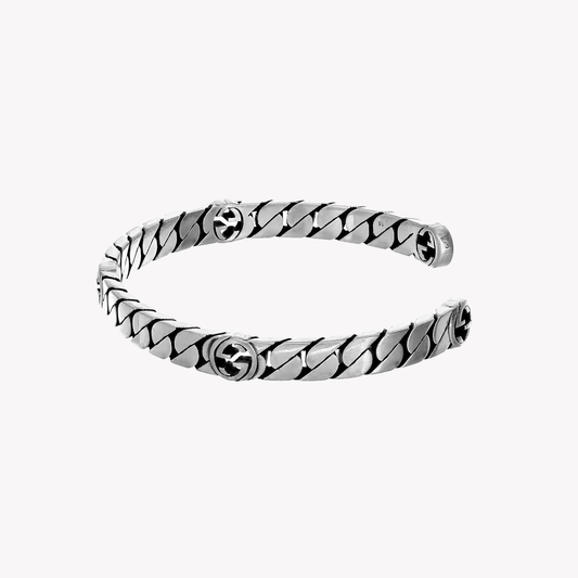 Interlocking G Cuff Sterling Silver Bracelet | YBA661526001