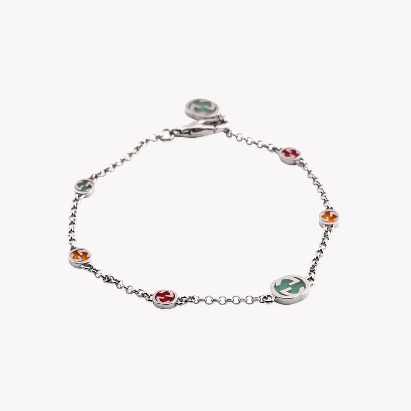 Sterling Silver Interlocking G Enamel Bracelet in Multiple Colors | YBA728951001 by i-watch