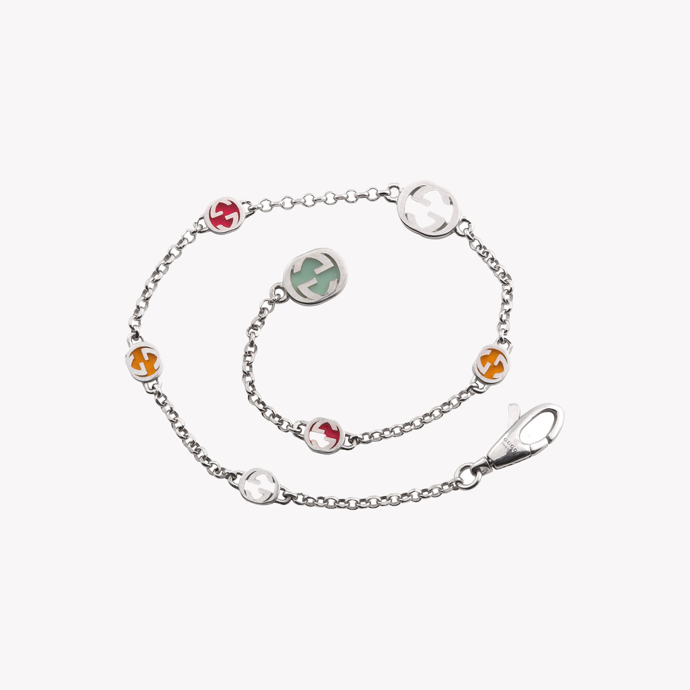 Sterling Silver Interlocking G Enamel Bracelet in Multiple Colors | YBA728951001 by i-watch