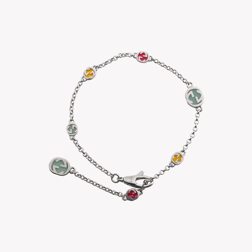 Sterling Silver Interlocking G Enamel Bracelet in Multiple Colors | YBA728951001 by i-watch