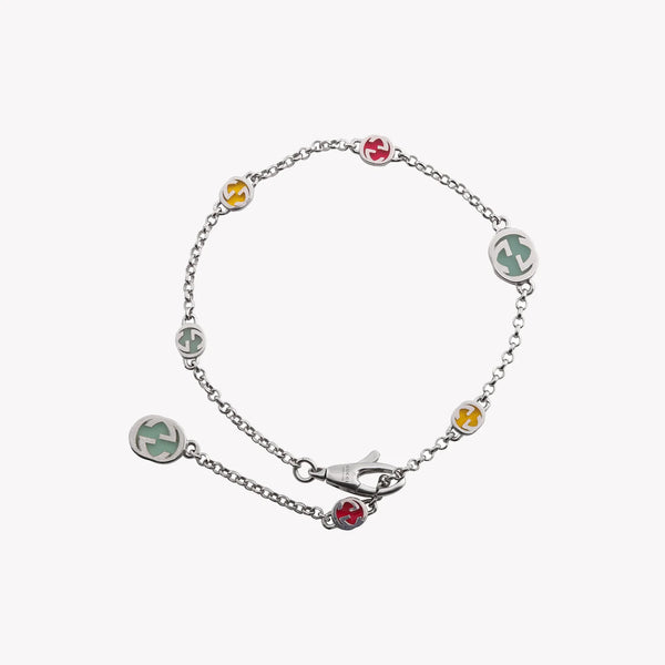 Sterling Silver Interlocking G Enamel Bracelet in Multiple Colors | YBA728951001 by i-watch