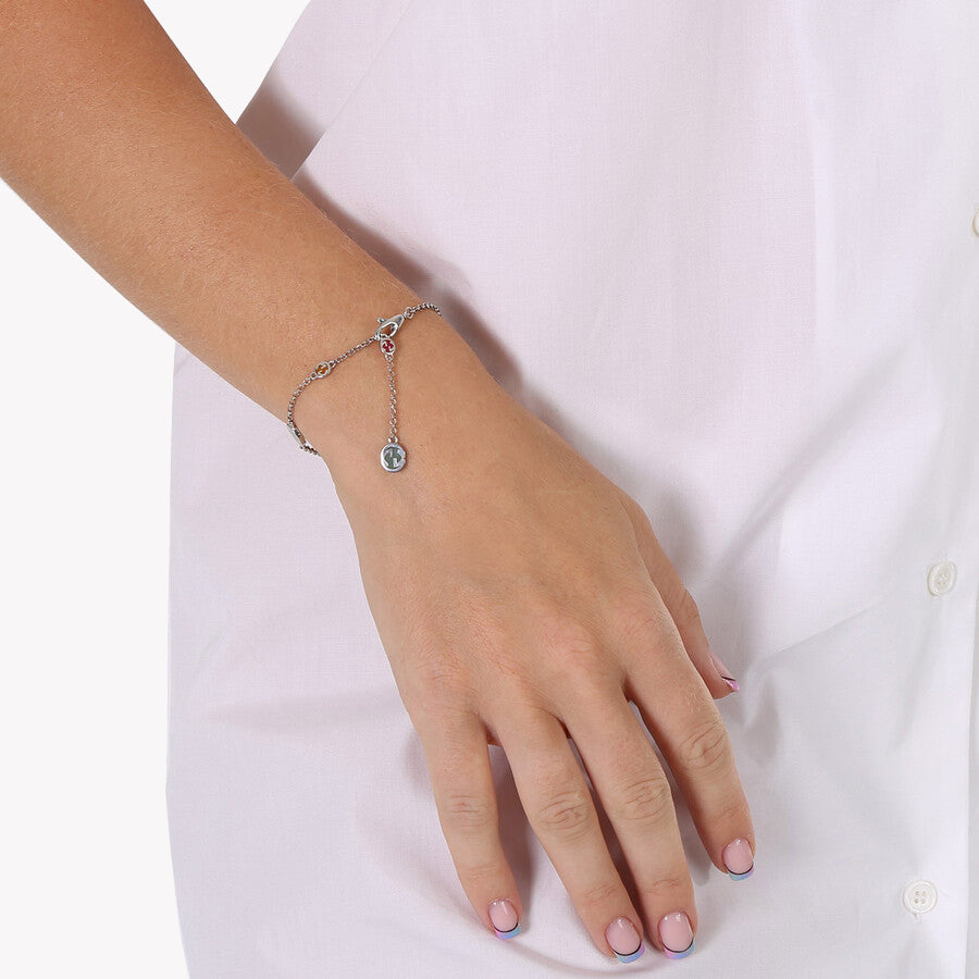 Sterling Silver Interlocking G Enamel Bracelet in Multiple Colors | YBA728951001