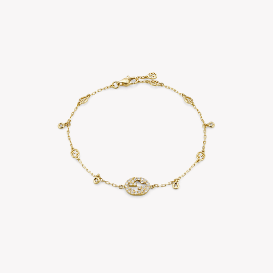 Interlocking G Bracelet with Diamonds | YBA729403001 | Luxury Jewelry