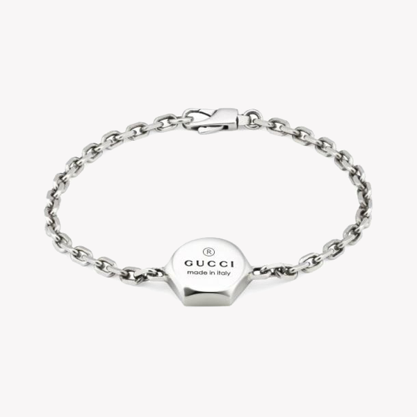 Gucci Trademark Thin Sterling Silver Link Bracelet | YBA779169001 by i-watch