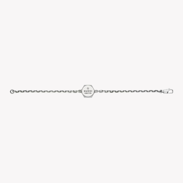 Gucci Trademark Thin Sterling Silver Link Bracelet | YBA779169001