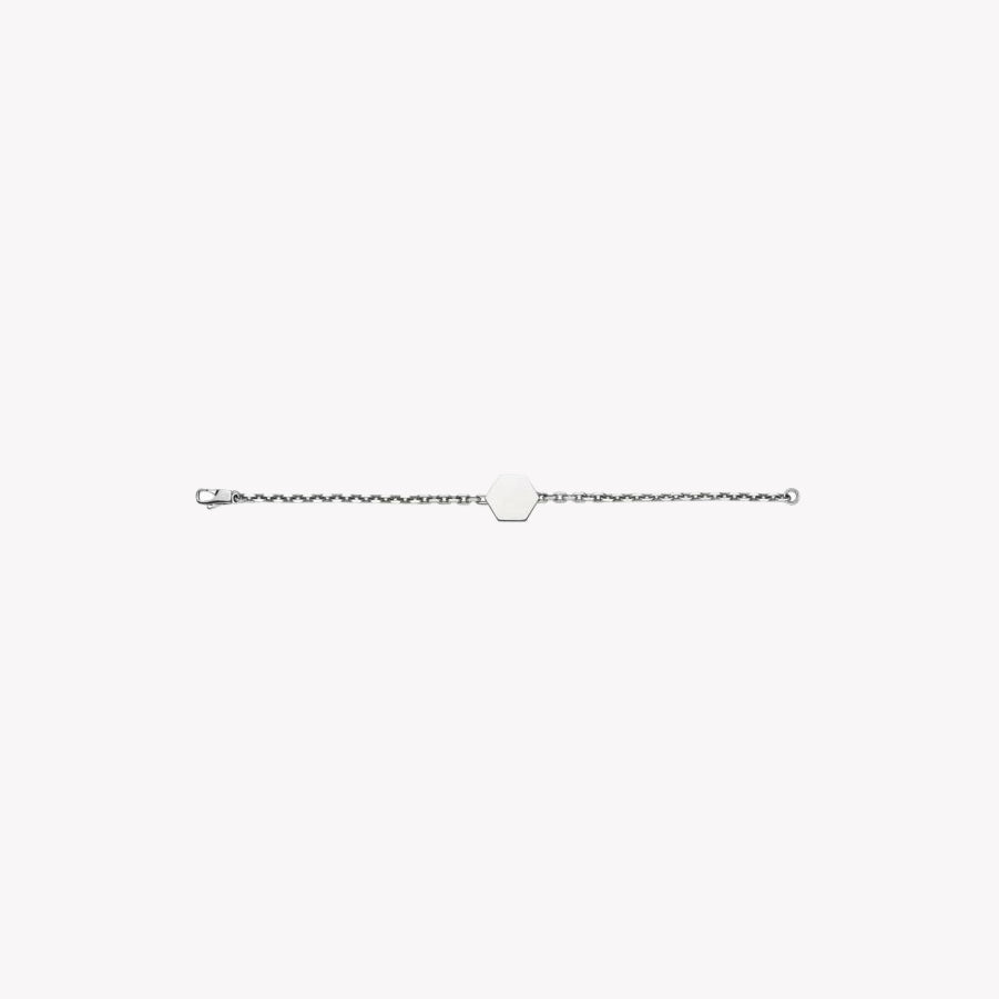 Gucci Trademark Thin Sterling Silver Link Bracelet | YBA779169001