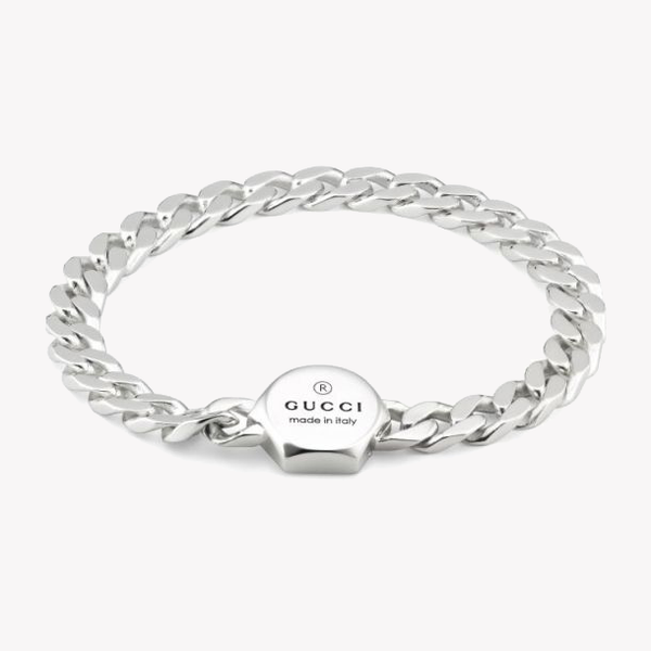 Gucci Trademark Wide Sterling Silver Link Bracelet | YBA779173001 by i-watch
