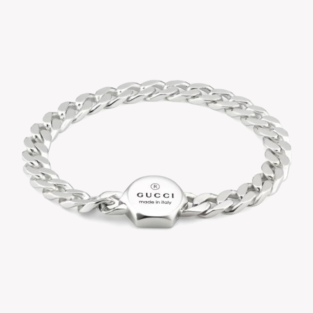 Gucci Trademark Wide Sterling Silver Link Bracelet | YBA779173001 by i-watch