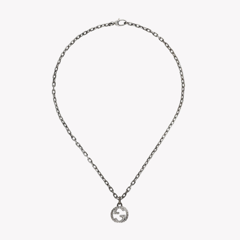 Gucci Interlocking Pendant Necklace in Silver | YBB455307001 by i-watch