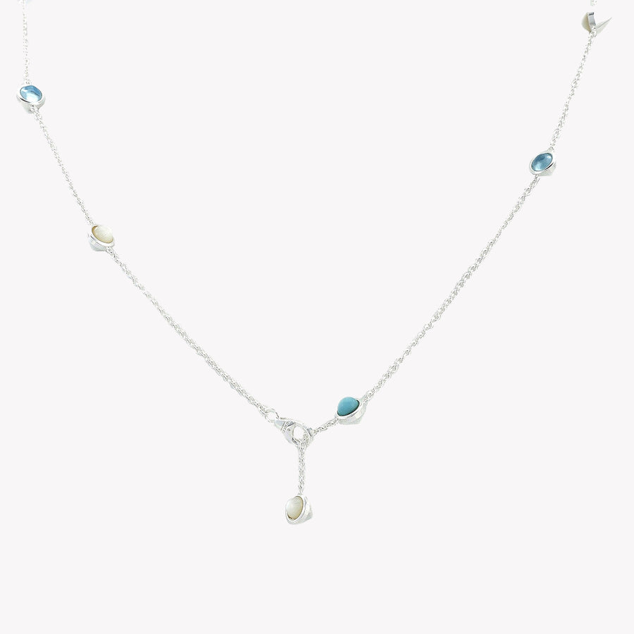 Gucci GG Marmont Mother of Pearl & Topaz Double G Pendant Necklace | YBB527399001