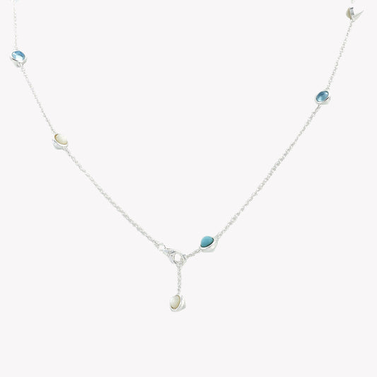 Gucci GG Marmont Mother of Pearl & Topaz Double G Pendant Necklace | YBB527399001