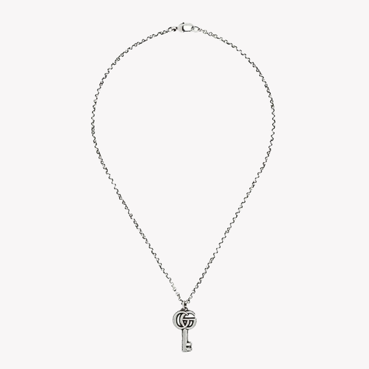Sterling Silver Double G Marmont Key Necklace | YBB62775700100U