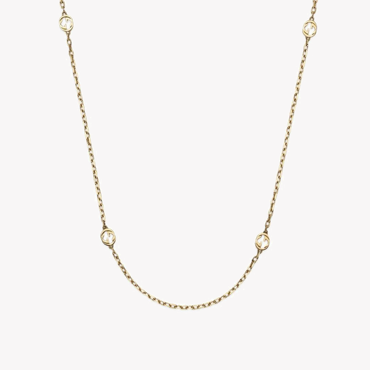 Long Gucci Interlocking Necklace in Yellow Gold with Double G Details | YBB631761001