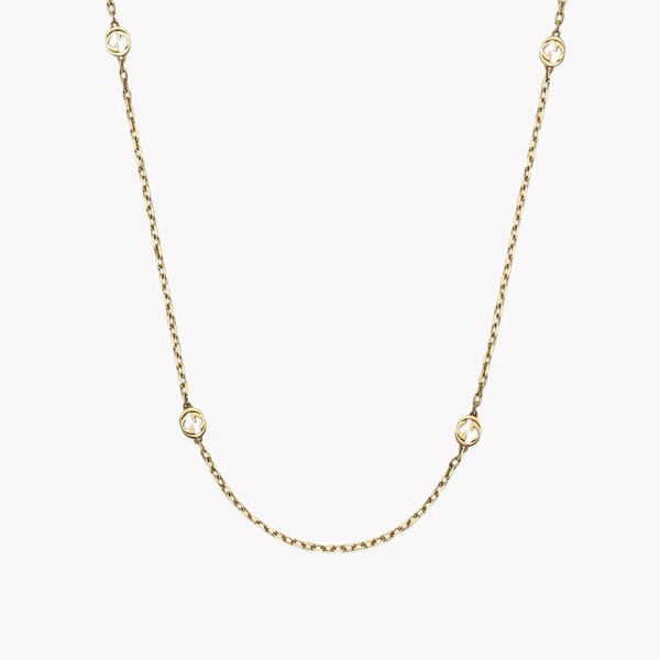 Long Gucci Interlocking Necklace in Yellow Gold with Double G Details | YBB631761001 by i-watch