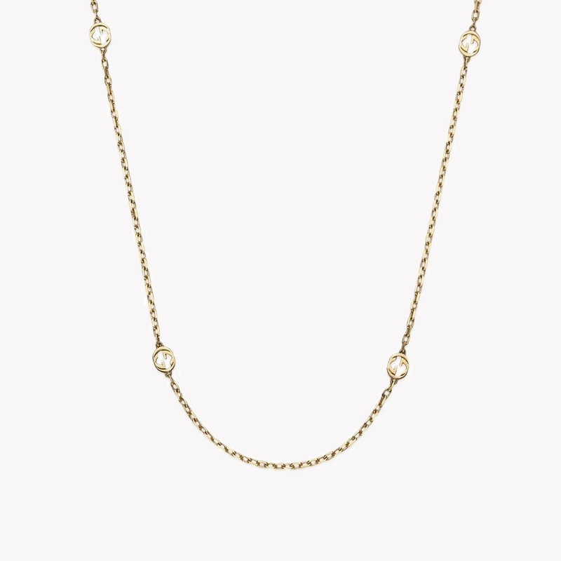 Long Gucci Interlocking Necklace in Yellow Gold with Double G Details | YBB631761001 by i-watch