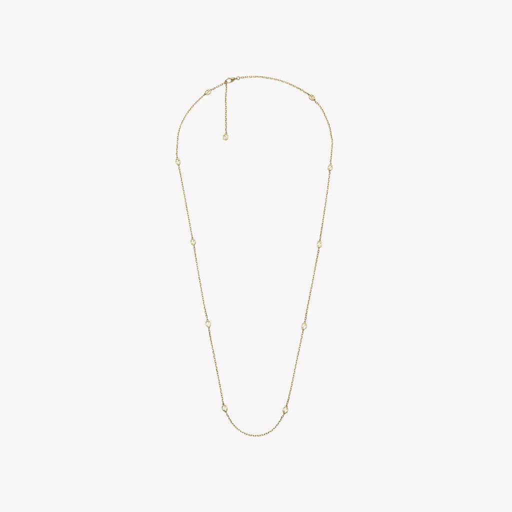 Long Gucci Interlocking Necklace in Yellow Gold with Double G Details | YBB631761001