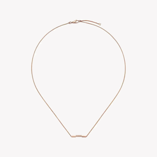 Link to Love Necklace with Gucci Bar in Rose Gold | YBB662108002