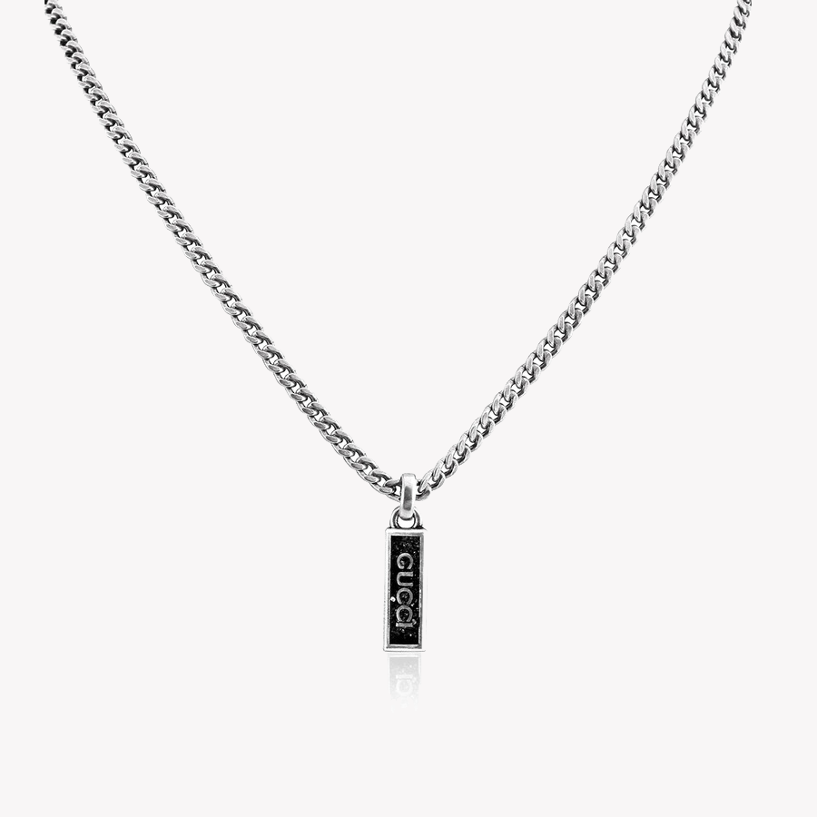 Gucci Black Enamel Pendant in Sterling Silver | YBB678714003