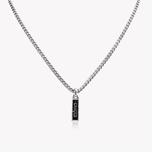 Gucci Black Enamel Pendant in Sterling Silver | YBB678714003