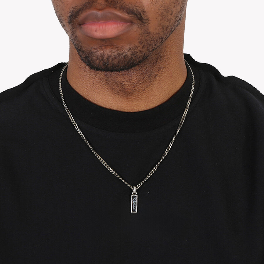 Gucci Black Enamel Pendant in Sterling Silver | YBB678714003