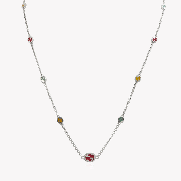 Interlocking G Multicoloured Enamel Scattered Necklace | YBB728953001 by i-watch