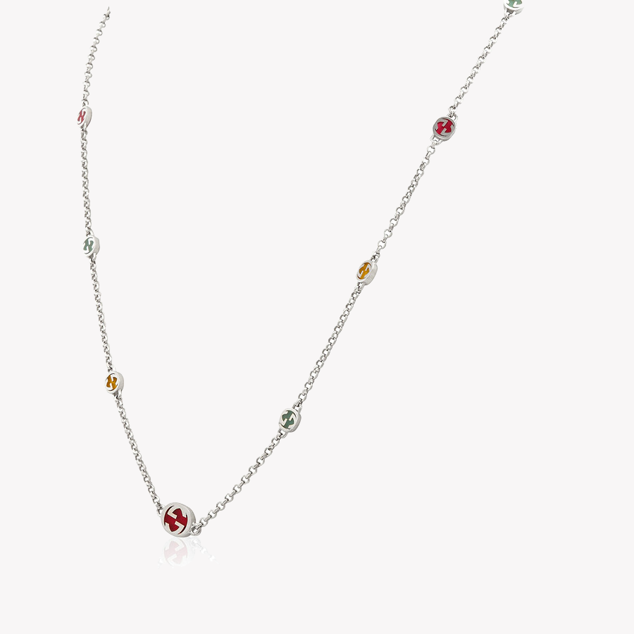 Interlocking G Multicoloured Enamel Scattered Necklace | YBB728953001
