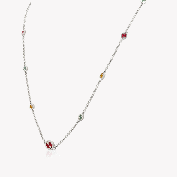 Interlocking G Multicoloured Enamel Scattered Necklace | YBB728953001 by i-watch