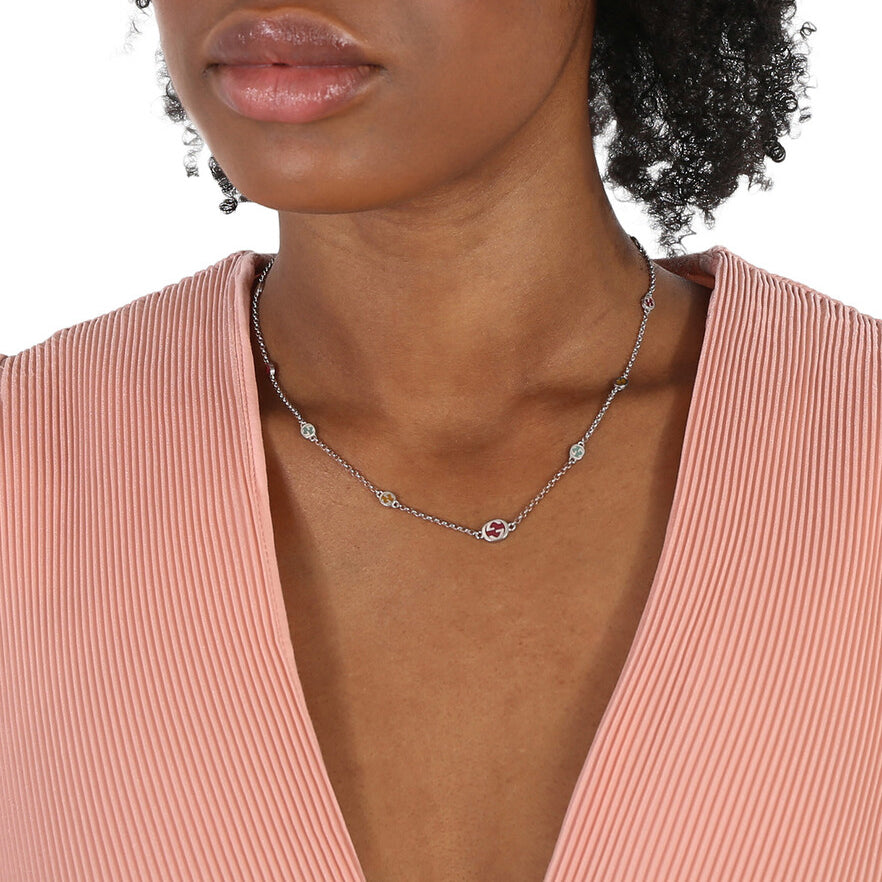 Interlocking G Multicoloured Enamel Scattered Necklace | YBB728953001