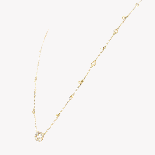 Gucci Interlocking G 0.27Ct Diamond Necklace in 18K Yellow Gold | YBB729402002