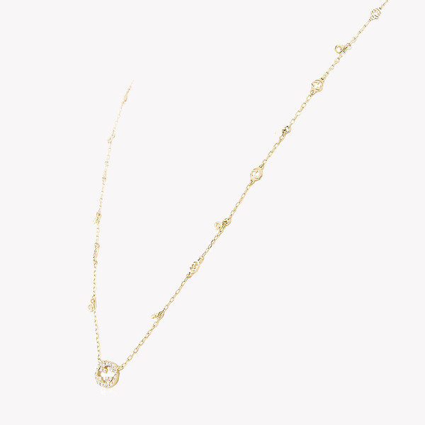 Gucci Interlocking G 0.27Ct Diamond Necklace in 18K Yellow Gold | YBB729402002 by i-watch