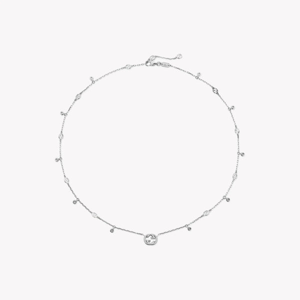 Gucci Interlocking 18ct White Gold 0.27ct Diamond Necklace | YBB729402003 by i-watch