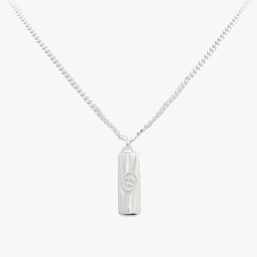 Gucci Sterling Silver Diagonal Interlocking G Necklace | YBB774055001