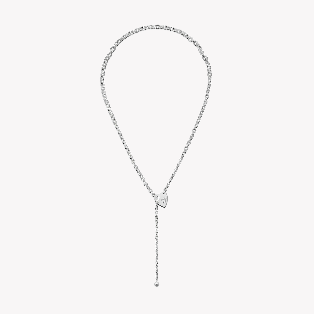Heart Motif Sterling Silver Lariat Necklace | YBB796347001