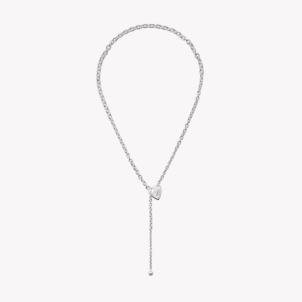 Heart Motif Sterling Silver Lariat Necklace | YBB796347001 by i-watch