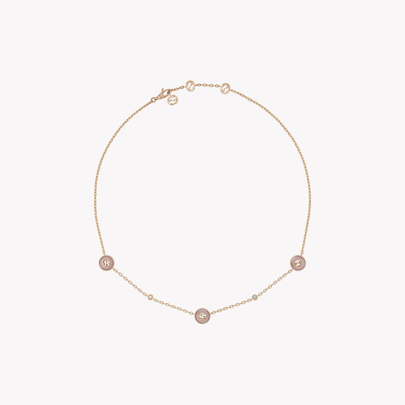Gucci Interlocking G Rose Gold Diamond & Pink Opal Necklace | YBB831864001 by i-watch