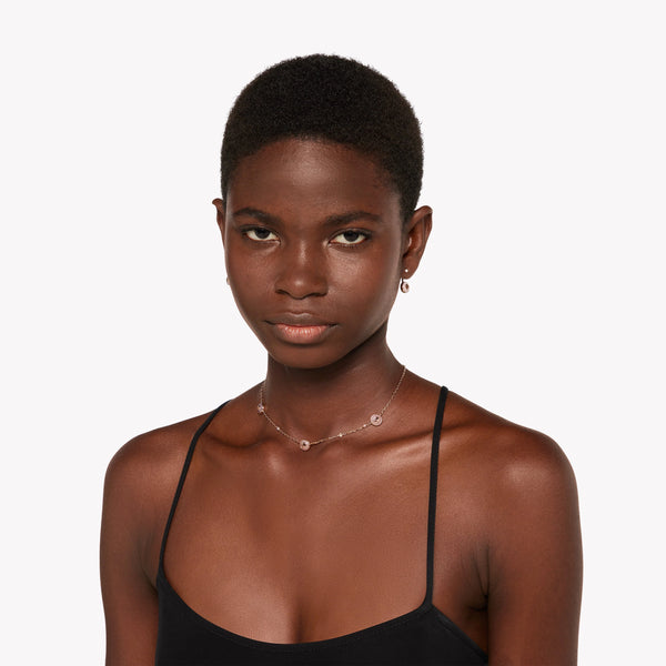 Gucci Interlocking G Rose Gold Diamond & Pink Opal Necklace | YBB831864001 by i-watch