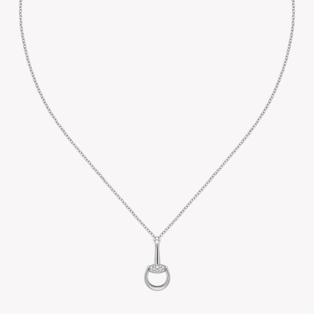 Gucci Horsebit 18ct White Gold Diamond Necklace with Pave 0.195ct | DYBB832321001 by i-watch