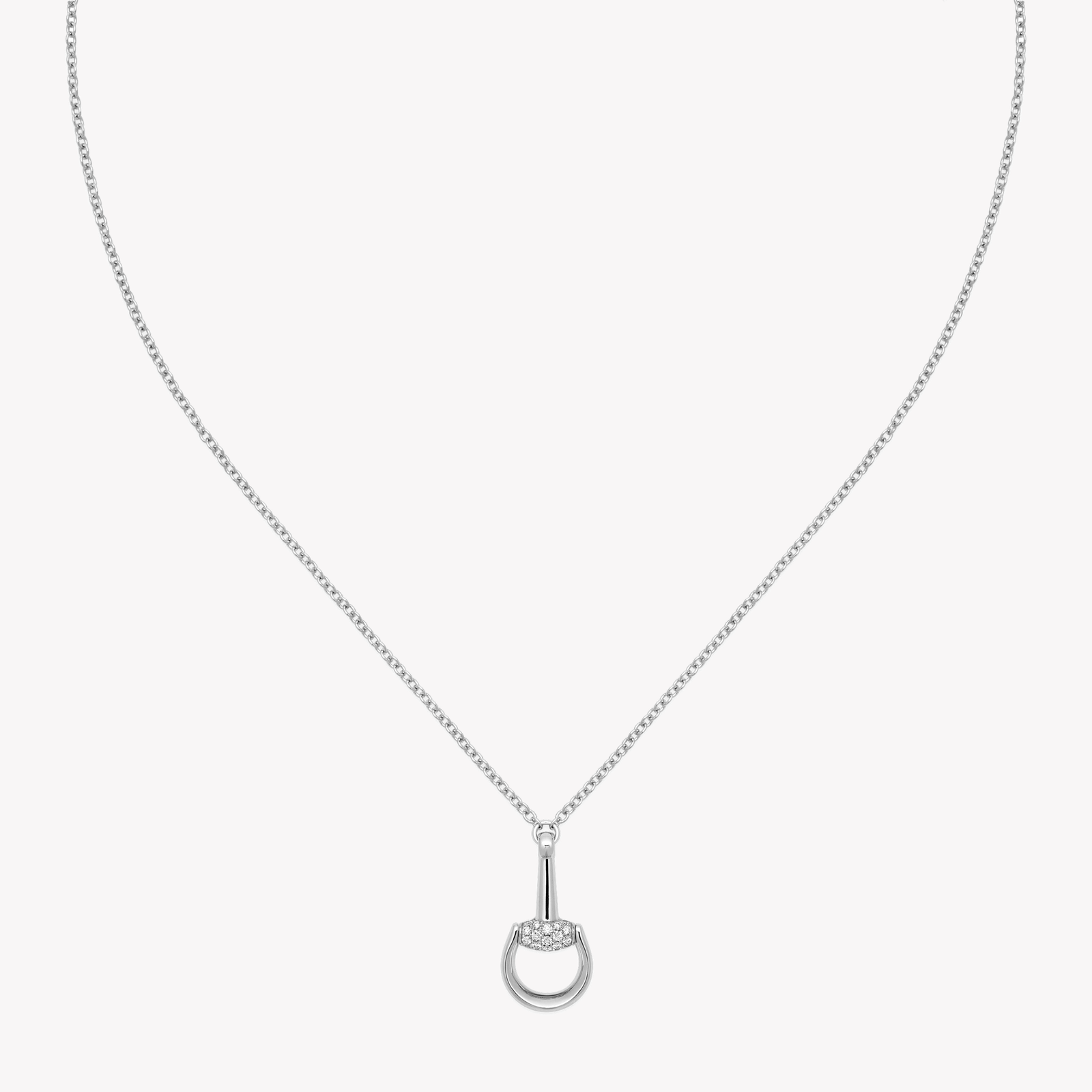 Gucci Horsebit 18ct White Gold Diamond Necklace with Pave 0.195ct | DYBB832321001 by i-watch