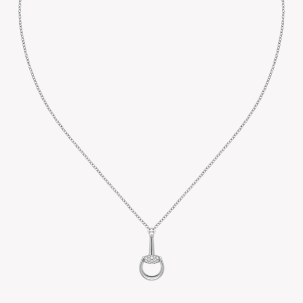 Gucci Horsebit 18ct White Gold Diamond Necklace with Pave 0.195ct | DYBB832321001 by i-watch