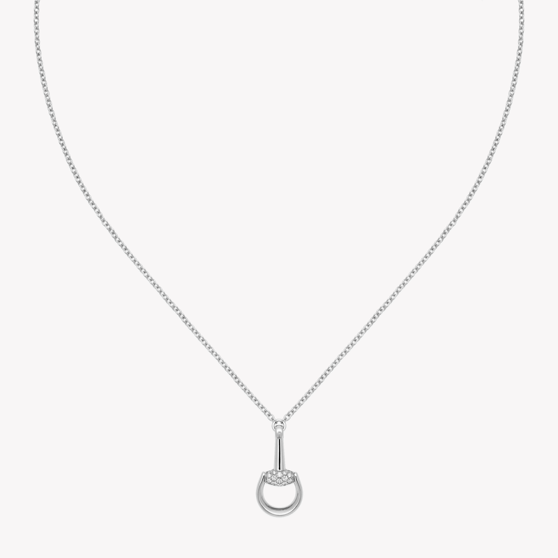 Gucci Horsebit 18ct White Gold Diamond Necklace with Pave 0.195ct | DYBB832321001 by i-watch