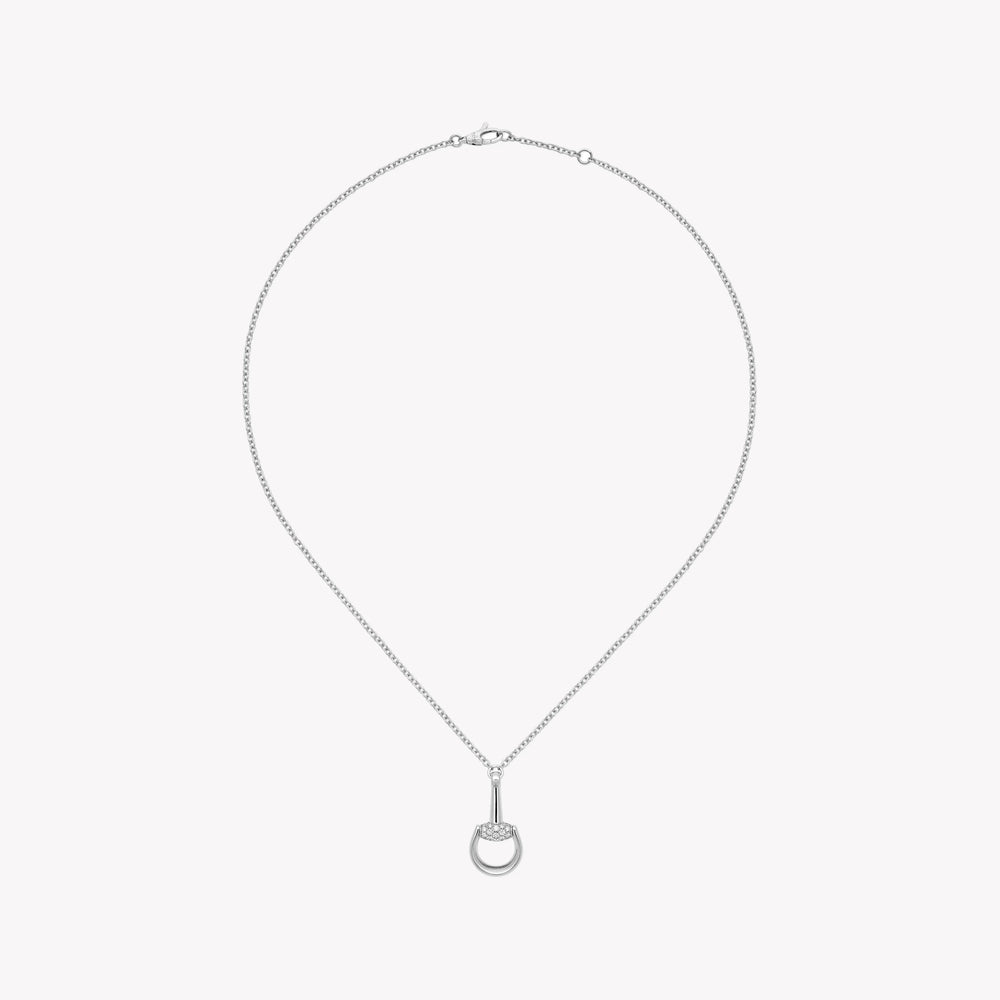Gucci Horsebit 18ct White Gold Diamond Necklace with Pave 0.195ct | DYBB832321001 by i-watch